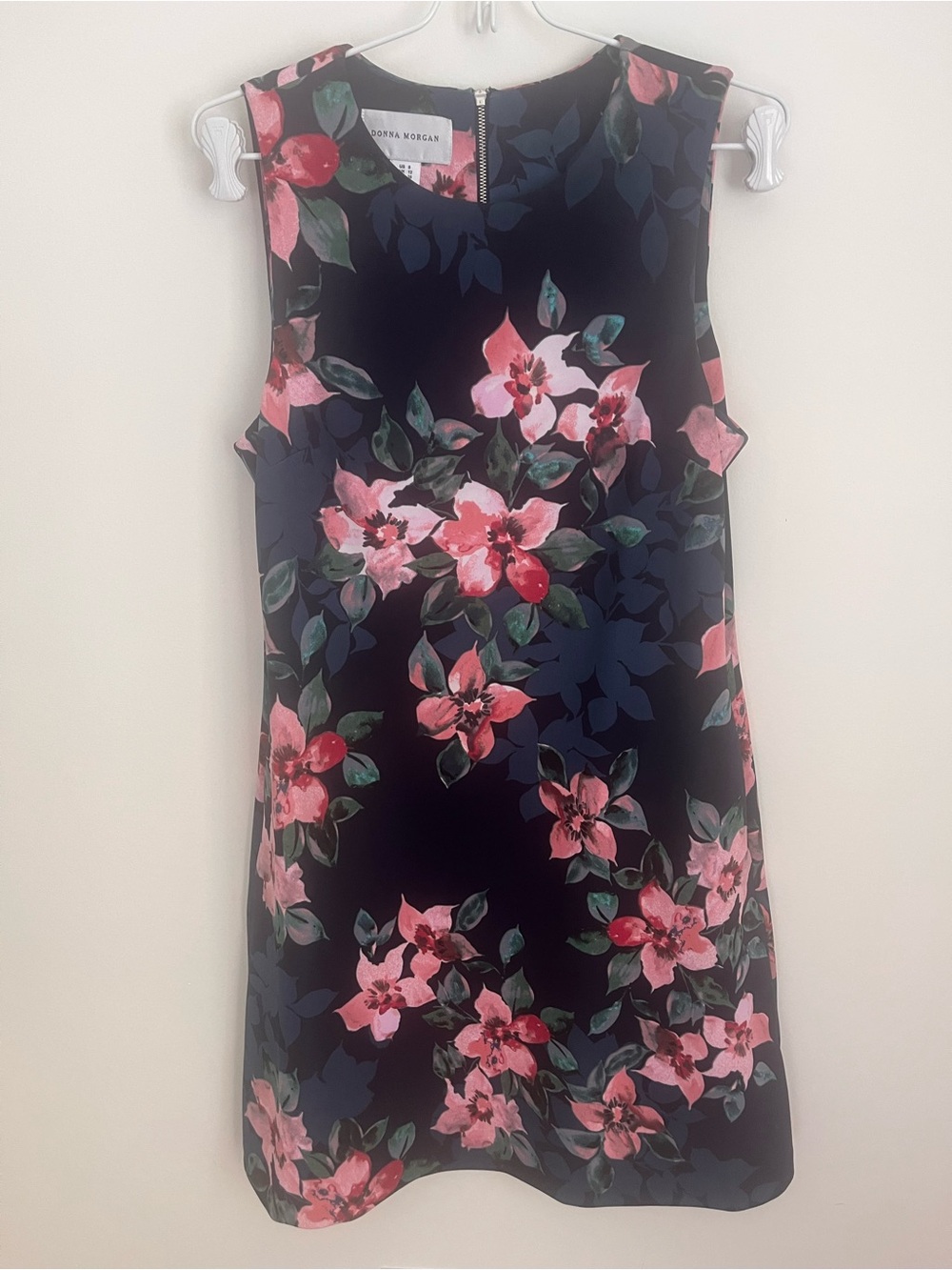 Donna Morgan Black Dress with Pink Floral Print